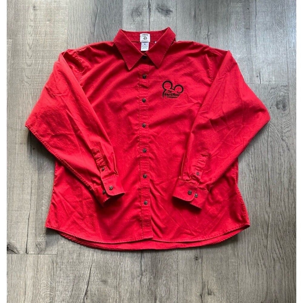 Vintage Cast Exclusive The Walt Disney Company Button Down Shirt Women’s XL Red